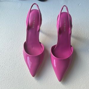 Pink leather heels